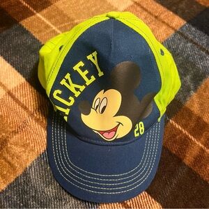 Disney Mickey Mouse Blue and Neon Yellow Cap